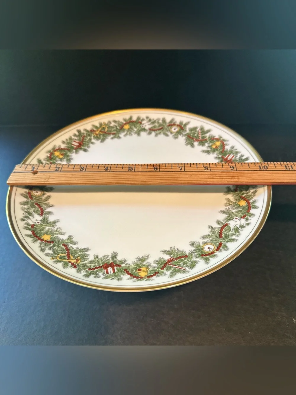 Vintage Fitz & Floyd St Nicholas Pedestal Cake Stand Christmas Serving Dish 10